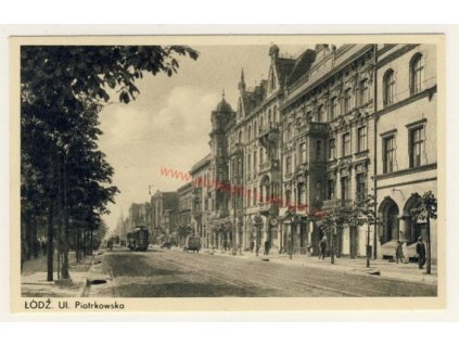 Polsko, Lodž, Piotrkowska ul., cca 1925