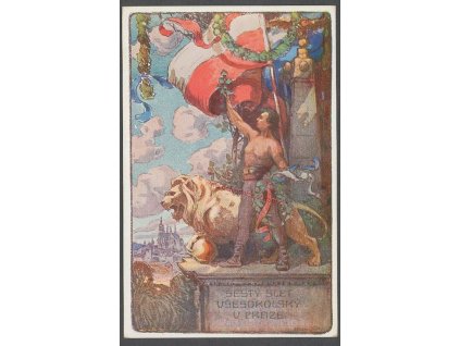 Sokolská, s reklamním přítiskem, cca 1912