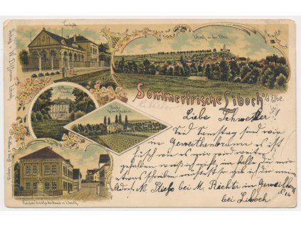 35 - Mělnicko, Liběchov, Liboch, 5 - ti záběrová koláž, cca 1898