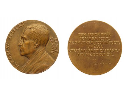 ČSR, AE pamětní medaile J. Seifert, medailér Fischer 1956, průměr 70mm, stav 0/0