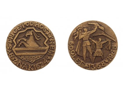 ČSSR, AE medaile 600 let Bystřice pod Hostýnem, 1968, průměr 60mm, stav 0/0