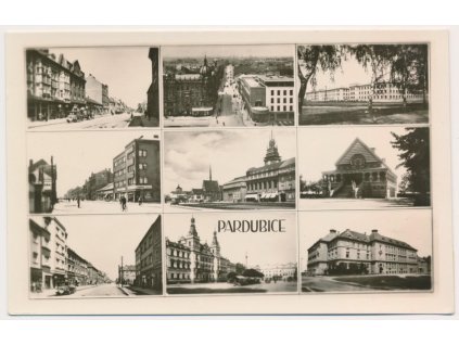 44 - Pardubice, 9 - ti záběr s dominantami města, Grafo Čuda, cca 1940