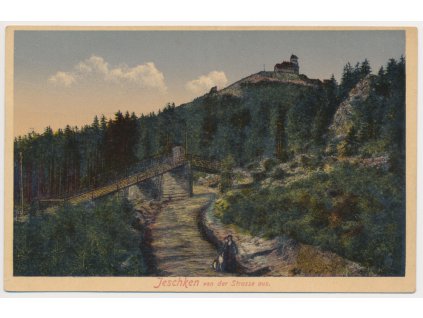 32 - Liberecko, Ještěd, Jeschken von der Strasse aus, cca 1921