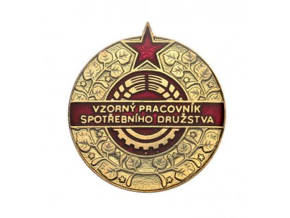 ČSSR, AE odznak Vzorný pracovník spotřebního družstva, smalty, stav 1/1