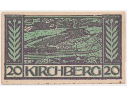 Rakousko, nouzová bankovka, 20 h, Kirchenberg, 1920,  luxusní stav UNC