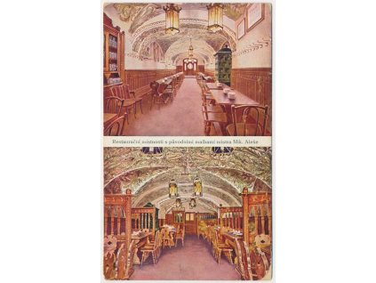 49 - Praha, 2 - záběr, Staročeský pivovar "U Šenfloků", interiér, cca 1913