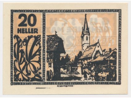Rakousko, nouzová bankovka, 20 h, Maxglan, 1920, krásný  stav UNC