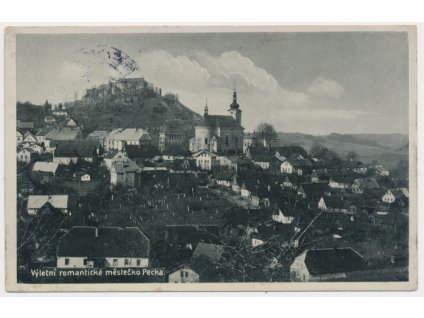22 - Jičínsko, Pecka, celkový pohled, cca 1933
