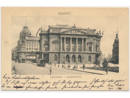Maďarsko, Budapešť, Népszinház, Divadlo, cca 1901