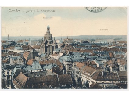 Německo, Dresden/Drážďany, Blick v. d. Kreuzkirche, cca 1908