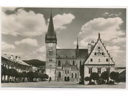 Slovensko, Bardejov, partie z náměstí, cca 1949