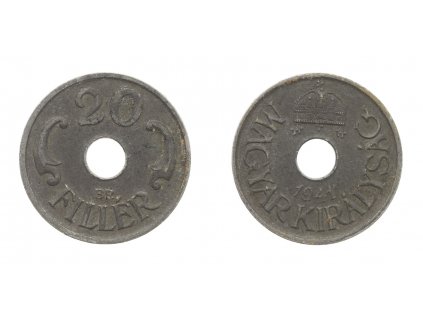 Maďarsko, mince 20 Fillér BP, 1941, stav 2/2...viz autentické foto
