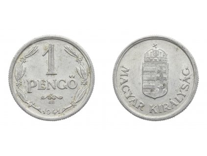 Maďarsko, mince 1 Pengö BP, 1941, stav 1/1...viz autentické foto