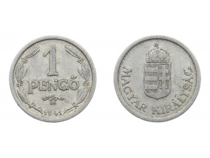 Maďarsko, mince 1 Pengö BP, 1941, stav 1/1...viz autentické foto