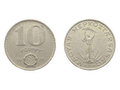 Maďarsko, mince 10 Forint BP, 1971, stav 1/1...viz autentické foto