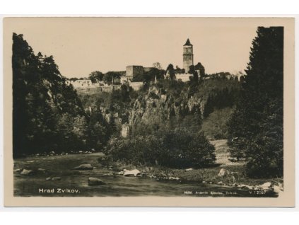 46 - Písecko, pohled na hrad Zvíkov, cca 1933