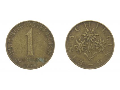 Rakousko, mince 1 Schilling, 1974, stav 1/1...viz autentické foto