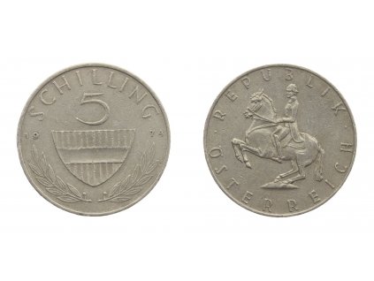 Rakousko, mince 5 Schilling, 1974, stav 1/1...viz autentické foto