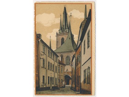 34 - Louny, partie z Dlouhé ulice, cca 1917