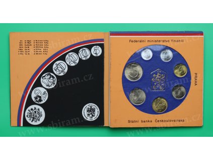 ČSSR, sada oběžných mincí, 1986, kartonový přebal, pěkný původní stav