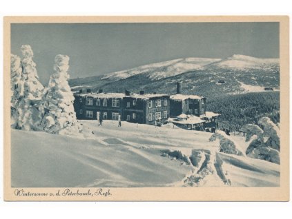 66 - Trutnovsko, Špindlerův Mlýn, Peterbaude, zimní partie, cca 1930