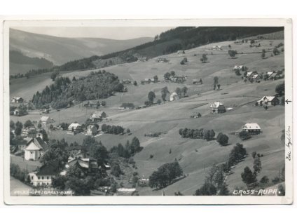 66 - Trutnovsko, Krkonoše, Velká Úpa, celkový pohled, cca 1937