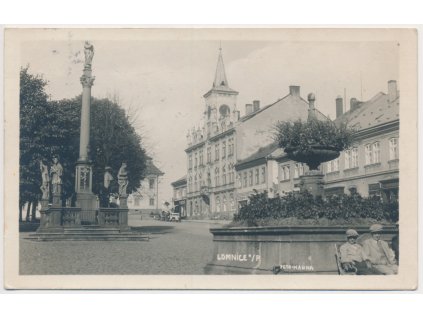 58 - Semilsko, Lomnice nad Popelkou, partie z náměstí, cca 1944