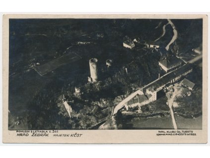02 - Berounsko, hrad Žebrák, letecký pohled, cca 1929