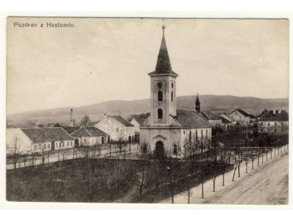 02 - Berounsko, Hostomice, kostel, ca 1910