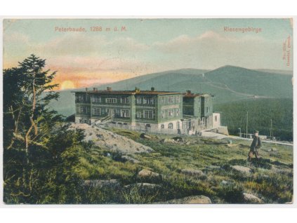 66 - Trutnovsko, Krkonoše, Peterbaude, oživená partie, cca 1911