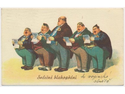 Srdečné blahopřání, "5 zpěváků", cca 1946