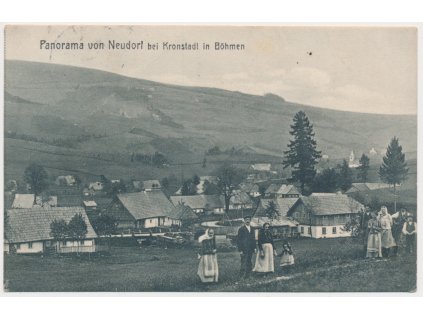 57 - Rychnovsko, Nová Ves, Neudorf, celkový pohled, cca 1910