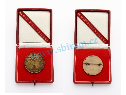 ČSSR, pamětní odznak 25 let práce Oděvy, zavírací jehla, stav 1/1