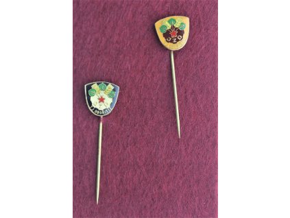 ČSSR, kopaná, 2 ks pamětních odznaků TJ  JZD Obořiště, stavy 1/1