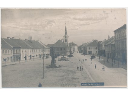 57 – Rychnovsko, Kostelec nad Orlicí, pohled na náměstí, cca 1935
