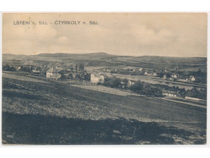 01 - Benešovsko, Lštění a Čtyřkoly, pohled na obce, cca 1923