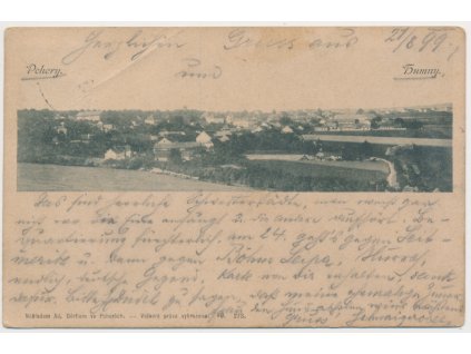 27 - Kladensko, Pchery, celkový pohled, cca 1899