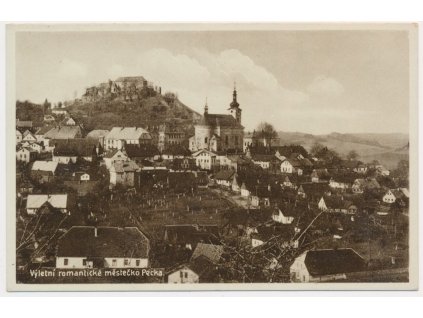 22 - Jičínsko, Pecka, celkový pohled, cca 1930