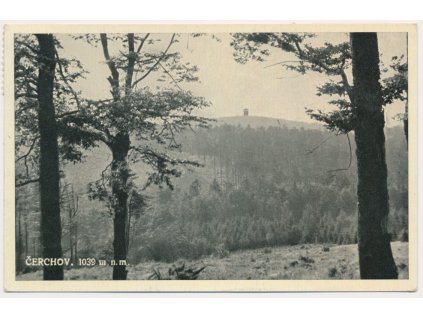 15 - Domažlicko, Čerchov, lesní partie, rozhledna, cca  1936