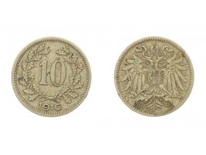 Rakousko - Uhersko, mince 10 Heller, 1916, stav -0/0-...viz autentické foto