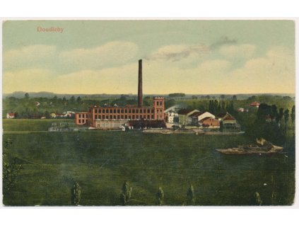 57 - Rychnovsko, Doudleby n. Orlicí, pohled na továrnu, cca 1909