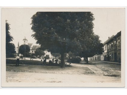 57 - Rychnovsko, Solnice, partie z náměstí, cca 1932