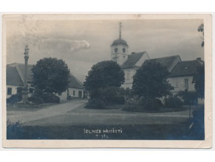 57 - Rychnovsko, Solnice, Náměstí, nákl. A. Simon, cca 1923