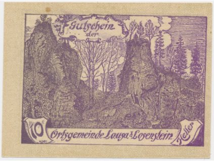 Rakousko, nouzová bankovka  10 h, Losenstein, 1920, krásný stav  UNC