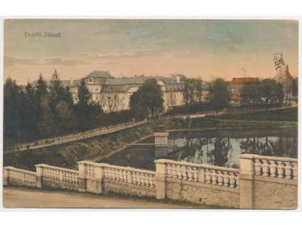 54 - Příbramsko, Dobříš, pohled na Zámek, cca 1925
