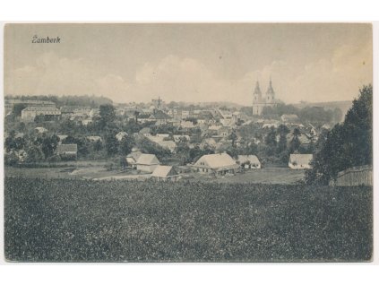 70 - Orlickoústecko, Žamberk, celkový pohled na město, cca 1921