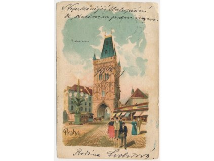 49 - Praha, oživená partie u Prašné brány, cca 1901