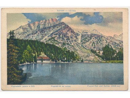 Slovensko, Popradské jezero a štít, cca 1931