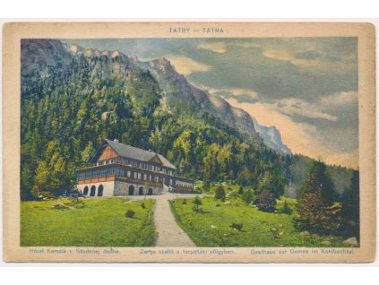 Slovensko, Tatry, Hotel Kamzík v Studenej doline, cca 1921