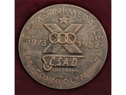 ČSSR, sádrová medaile Sportovní olympiáda ČSAD Praha, 1982, stav 1/1